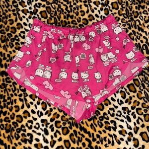 Adorable Hello Kitty Pink and White Pajama Shorts